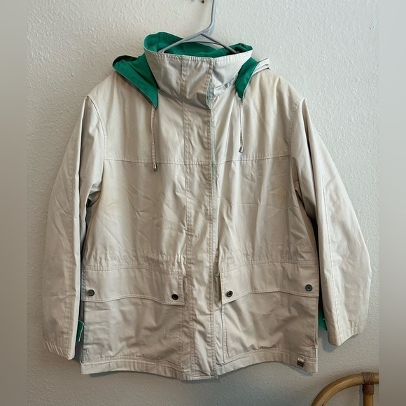Mackintosh New England Beige Green Rain Jacket size 2X - Picture 1 of 8
